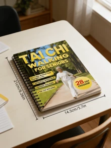 1pc Tai Chi Themed Planner, 50 Pages, Spiral-Bound Notebook, Perfect Gift For Tai Chi Enthusiasts Suitable For Study Office Work And Back-To-School Season - Walking Tai Chi White Grandma - View 2