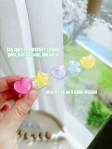 Zazumi 1 chiếc/7 chiếc Giá đựng bút vẽ móng hình hoa hoạt hình dễ thương, hộp đựng đồ dùng văn phòng có chức năng cuộn dây cáp - Nhiều màu - Xem 7