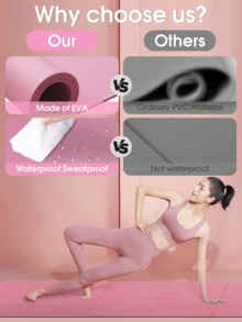 1 PC EVA Yoga Mat For Beginners, Fitness Mat, Dance Yoga Mat - Watermelon Pink - View 6