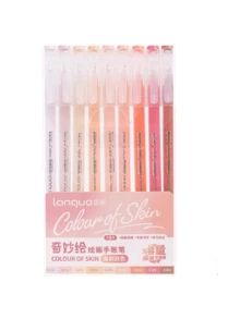 SHEIN Blue Fruit Notebook Pen Set Large Capacity Notebook Neutral Pen Drawing Notes Fluorescent Stroke Key Pen Single Head Fine Pen - multicolor - View 2