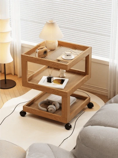 Bàn phụ phòng khách bằng gỗ nguyên khối thiết kế hình học thẩm mỹ, bàn đầu giường bằng gỗ long não, bàn đầu giường di động có kệ đựng đồ ở đầu giường, bàn phụ nhỏ bằng tre đơn giản và hiện đại, tủ đựng đồ đa chức năng sáng tạo cho gia đình, kệ đựng đồ phòng khách.