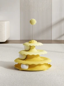 1 Set Of Cat Toy - Self-Amusement Cat Turntable Ball Small Cat Entertainment Toy Fun Play Mat For Pets And Cat Toys - Multicolor - View 8