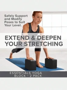 2pcs, Yoga Blocks, Soft Non-Slip Yoga Bricks For Yoga, Pilates, Meditation - Black - View 4