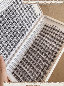 Bộ 320 lọn mi giả uốn cong chữ C tự làm, kiểu dáng tự nhiên, hoạt hình, mềm mại, nhiều độ dài 11-13mm, dành cho người mới bắt đầu, có thể tái sử dụng. - C - Xem 3