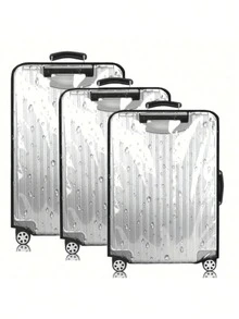 1个透明PVC行李箱罩，防水防尘防刮，旅行箱保护套 - 無色 - 查看 3