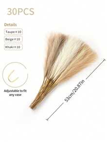 Artificial Reed Mixed Color Grass Boho Decor Faux Pampas Grass Large Tall Fluffy Artificial Fake Flower Bulrush Reed Grass For Autumn Vase Filler Farmhouse Home Kitchen Bohemian Gift, Mother's Day, - Color Mixing - View 3
