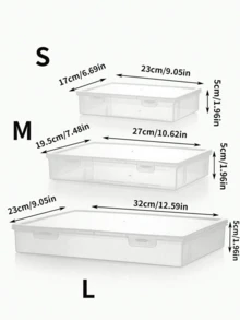 1pc/2pcs Desktop Dust-Proof ID Card & Document Storage Box, A4 File Organizer Box, Suitable For Storing Household Registration Book, Important Certificates, Moisture-Proof Document Folder - Clear - View 2