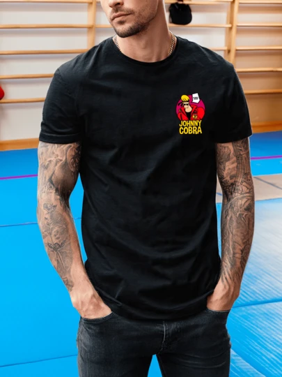 Playera Unisex 100% Algodón Peinado Cuello Redondo Modelo Jhonny Cobra Bravo Estilo Unisex, Fresca y Cómoda, Para Uso Diario, Streetwear, Conciertos, Chistosas, Creativas, Gimnasio, Deportes