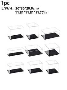 Transparent Acrylic Display Boxes, Available In 11 Sizes, Diy Assembly, Suitable For Displaying Models, Building Blocks, Crafts, And Souvenirs, And Providing Dust Protection. - 5mm Black PVC Base - View 11