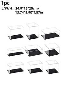 Transparent Acrylic Display Boxes, Available In 11 Sizes, Diy Assembly, Suitable For Displaying Models, Building Blocks, Crafts, And Souvenirs, And Providing Dust Protection. - 5mm Black PVC Base - View 18