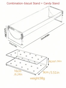 1/2 Bandeja rectangular transparente de acrílico, bandeja para galletas, estante para exhibición de alimentos, bandeja de aperitivos para fiestas, estante para exhibición de alimentos transparente, bandeja portátil de acrílico para alimentos de fiesta, bandeja de picnic al aire libre - Transparente en forma de U - Ver 2