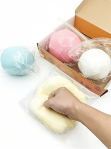 POKOJA LAND Pelota de estrés de rebote lento grande, pelota de queso líquido extra grande, herramienta de alivio del estrés de rebote lento, juguete de alivio del estrés silencioso, alivia la ansiedad, pelota de ejercicio manual, pelota de terapia manual, adecuada para fiestas de cumpleaños, oficina, regalos de Navidad, relleno de calcetines navideños, alivia la ansiedad, el estilo y el color son aleatorios - Multicolor - Ver 4