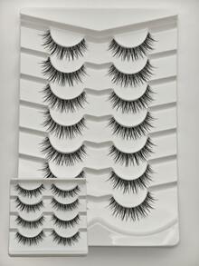 MAGEFY 7/11/14 Paar natürliche gekreuzte Wimpern, transparentes Band, täglicher Trage Wispern Wimpern, Manga Stil, Reise Muss-Have, Geschenk für Freunde, transparenter Streifen, leicht, wiederverwendbar, natürliches Aussehen - Schwarz - Übersicht 10