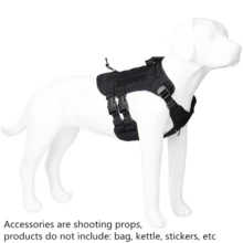 1pc Black Pet Chest And Back Strap, Simple Outdoor Training Adjustable Large Dog Vest For Walking And Training - Black - View 3