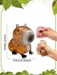 POKOJA LAND 水滴挤压玩具，减压球，迷你闪亮水滴挤压趣味指尖玩具，可爱动物球，适合生日派对、办公室、圣诞礼物、圣诞袜填充物，缓解多动症焦虑，款式随机，颜色随机 - 彩色 - 查看 3