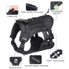 1pc Black Pet Chest And Back Strap, Simple Outdoor Training Adjustable Large Dog Vest For Walking And Training - Black - View 4