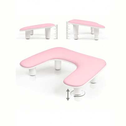 Professional Manicure Armrest: U-Shaped Adjustable Manicure Hand Rest, With Removable White PU Leather Soft Pad, Non-Slip Manicure Pillow, Suitable For Nail Salons And Home Studios, A Perfect Gift For Nail Artists, Beginners, Salon Owners, And An Excellent Choice For Christmas And Professional Appreciation.