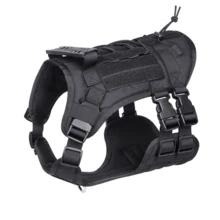 1pc Black Pet Chest And Back Strap, Simple Outdoor Training Adjustable Large Dog Vest For Walking And Training - Black - View 1