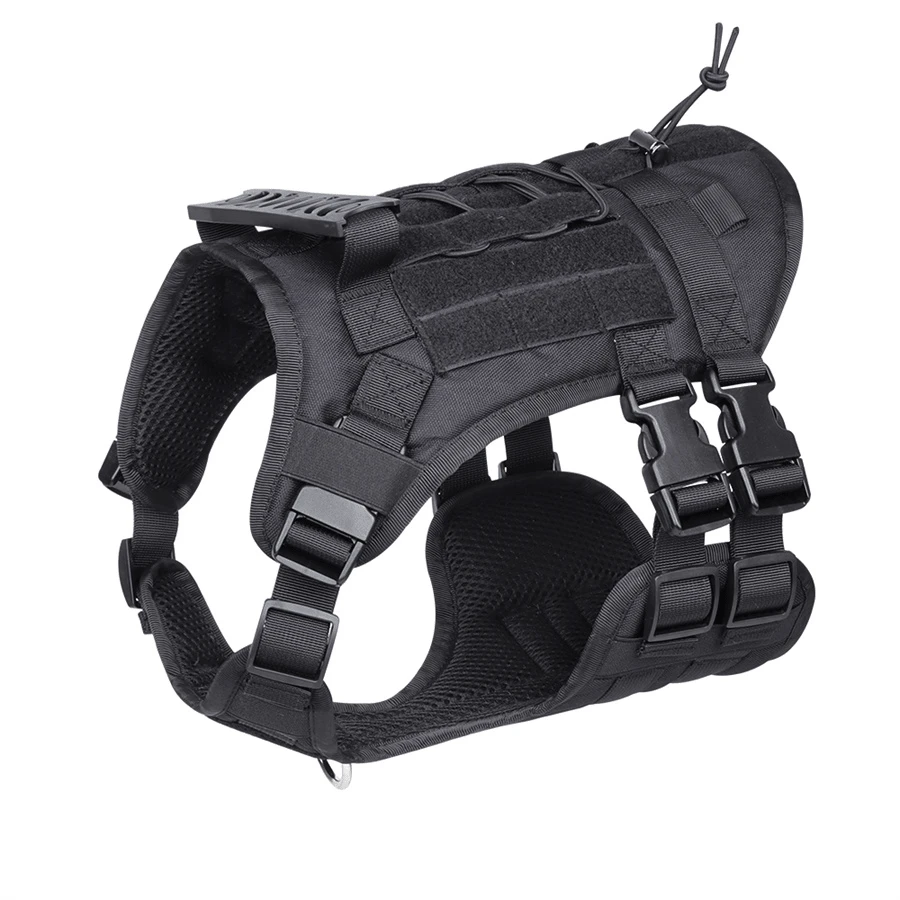 1pc Black Pet Chest And Back Strap, Simple Outdoor Training Adjustable Large Dog Vest For Walking And Training - Black - View 1