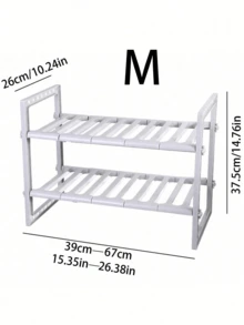 1PC Under Sink Organizer For Kitchen, Bathroom Storage Rack, Countertop Shelf For Oven, Microwave, Kitchen Organization - White - View 6