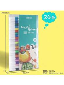 Acrylic Paint Marker Pens Set - 12/24/36/48/60/80 Colors, Water-Resistant, Ideal For Art & Craft, DIY Projects, Professional Artists, Students, Office & School Supplies - Age 14+ - Multicolor - View 3