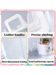 1/3/10个装 白色方形手柄透明塑料礼品袋，可重复使用，适用于婚礼、派对、周年纪念、情人节、母亲节、糖果巧克力包装 - 多色 - 查看 5