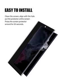 1 miếng kính bảo vệ màn hình chống nhìn trộm, tương thích với Samsung Galaxy S23/S24/S25 Ultra//S26 Ultra/S26, chống nhìn trộm, chống trộm, mở khóa bằng vân tay, chống trầy xước, chống rơi vỡ, chống nước. - màu đen - Xem 3