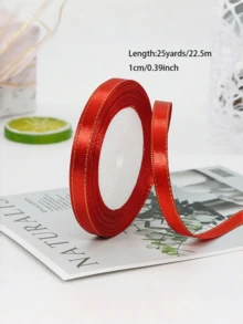1 PC Multicolor Gift Wrapping DIY Crafts Bow Making Hair Accessories Double Gold Edge Satin Ribbon Wedding Party Holiday Decoration Supplies Handmade Material Event Decor Ribbons - red - View 6