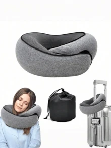 1 pieza Almohada de memoria en forma de U ergonómica, protector de cuello para viajes en avión, almohada para el cuello para descansos en la oficina, artículo portátil, artículo de búsqueda popular del mismo estilo - Multicolor - Ver 6