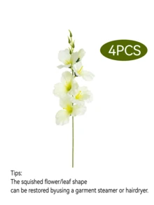 3/4/8支装，55厘米/21.65英寸，仿真水仙花、玉兰花，丝绸花，适用于家居客厅、婚礼餐桌装饰、浪漫主题、情人节、礼物、生日、毕业典礼等场合。 - 綠色 - 查看 9