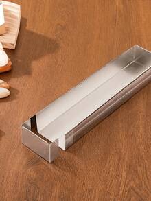 1pc Multi-Functional Stainless Steel Rectangular Cake Plate, Perfect For Tiramisu, Cheesecake And Mousse - A Must-Have Kitchen Baking Tool For Special Occasions - Multicolor - View 6