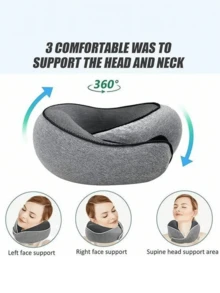 1 pieza Almohada de memoria en forma de U ergonómica, protector de cuello para viajes en avión, almohada para el cuello para descansos en la oficina, artículo portátil, artículo de búsqueda popular del mismo estilo - Multicolor - Ver 5
