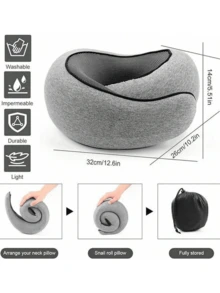 1 pieza Almohada de memoria en forma de U ergonómica, protector de cuello para viajes en avión, almohada para el cuello para descansos en la oficina, artículo portátil, artículo de búsqueda popular del mismo estilo - Multicolor - Ver 2