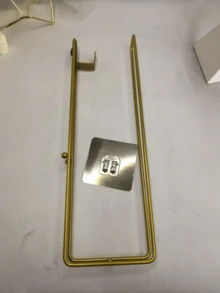 2 PIEZAS/SET Estante para rollos de papel sin perforación, estante de almacenamiento para baño, estante de almacenamiento de pared para cocina, estante colgante para papel higiénico - Dorado - Ver 13