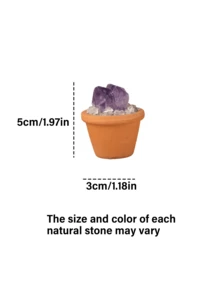 Joivida 1 Món đồ trang trí bằng gốm sứ, đồ trang trí chậu cây, đồ trang trí chậu cây giả đá bằng gốm sứ dùng trong nhà, bàn làm việc và xe hơi, thích hợp làm quà tặng cho bạn bè, gia đình, người yêu (Hồng, Tím, Trắng) - Nhiều màu - Xem 7