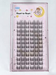 12 Rows Natural Sexy Cat Ear Lashes Fluffy Curled Manga Style Segment Lashes For Daily Makeup - Black - View 5