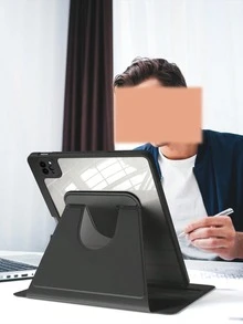 Rotating Protective Case With Built-In Pencil Storage Slot, 360-Degree Rotating Protective Stand, Transparent Back Cover, And Supports Automatic Wake/Sleep Function - Black - Black - View 7