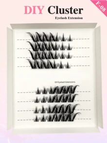 48 Pcs CC Curl Lash Clusters Manga Style Natural Long Silky Soft Individual Lashes For Home DIY Daily Wear - CC - View 2