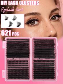 D Curl Faux Mink Individual Lash Clusters 10-18mm Natural Volume DIY Eyelash Extension Kit Reusable Lightweight Easy Apply Professional Salon Home - D - View 1