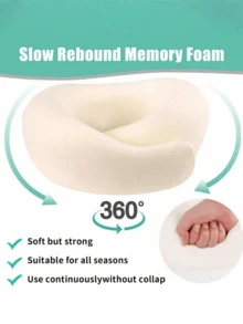 1 pieza Almohada de memoria en forma de U ergonómica, protector de cuello para viajes en avión, almohada para el cuello para descansos en la oficina, artículo portátil, artículo de búsqueda popular del mismo estilo - Multicolor - Ver 3