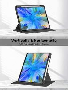 Rotating Protective Case With Built-In Pencil Storage Slot, 360-Degree Rotating Protective Stand, Transparent Back Cover, And Supports Automatic Wake/Sleep Function - Black - Black - View 3