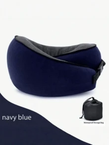 1 pieza Almohada de memoria en forma de U ergonómica, protector de cuello para viajes en avión, almohada para el cuello para descansos en la oficina, artículo portátil, artículo de búsqueda popular del mismo estilo - Multicolor - Ver 7