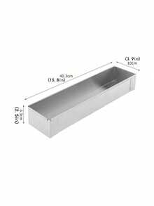 1pc Multi-Functional Stainless Steel Rectangular Cake Plate, Perfect For Tiramisu, Cheesecake And Mousse - A Must-Have Kitchen Baking Tool For Special Occasions - Multicolor - View 3
