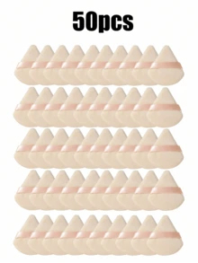 50pcs Triangle Powder Puffs - Reusable Multi-Functional Makeup Tool. Suitable For Foundation, Primer, Bb Cream, Sunscreen, Cushion Foundation, Blush, Etc. A Perfect Replacement For Your Brushes, Freeing Up Your Hands. A Must-Have For Travel And Home. - Apricot - View 7