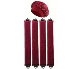 5 Pieces/4 Pieces/3 Pieces Hairstyle Design Set+Nightcap, Unheated Curler, Convenient, Curling Tools, Rubber Band Curler, Sleep Hairstyle Design Tools, Women's Foam Curler - Burgundy - View 9
