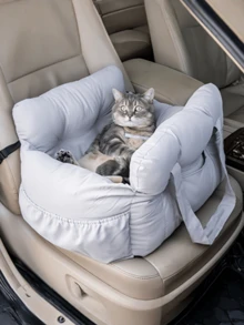 Dog Car Seat And Travel Pet Bed, Portable And Comfortable Carrier Belt Adjustable Shoulder Strap, Suitable For Single-Seat Small Medium-Sized Dogs And Cats, Suitable For Car Front And Rear Seats/Indoor, Winter/Autumn/Spring Gifts - Multicolor - View 2