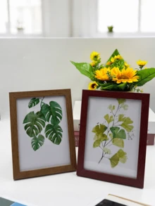 3 piezas Marcos de fotos minimalistas para pared de fotos 10X15 15X20 20X25 A4 Marcos de fotos de color madera para decoración de fotos y regalo conmemorativo - Color caoba - Ver 2
