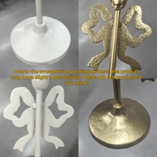 Cirelle 1 件复古蝴蝶结烛台 - 金/白浪漫餐桌装饰，手工金属烛台，适用于餐厅和家居 - 彩色 - 查看 2