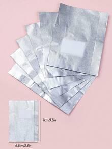 美甲卸甲铝箔，50/100张，含卸甲垫、卸甲工具、金属角质剥除器、卸甲凝胶、卸甲盖、美甲用品 - 銀色 - 查看 3