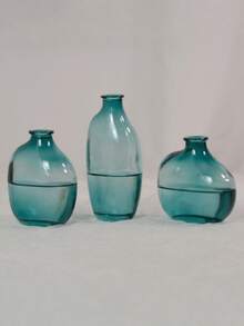 Bộ ba bình hoa thủy tinh họa tiết chuyển màu cổ điển - Thích hợp trang trí nhà hiện đại, như phòng ăn, phòng khách, đám cưới và văn phòng (Xanh lá cây/Xám/Nâu/Trong suốt) - Nhiều màu - Xem 12